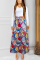 Fashion Positioning Printing Multicolor Skirt (Only Skirt)