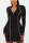 Fashion Solid Color Patchwork Long Sleeve Black Dress