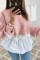 Fashion Casual Round Neck Long Sleeve Pink Top