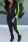 Fashion Sexy Zipper Green Long Sleeve Jumpsuit