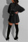 Fashion Sexy Solid Color Black Long Sleeve Dress