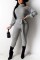 Sexy Off Shoulder High Neck Long Sleeve Gray Jumpsuit