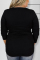 Casual Plus Size Round Neck Long Sleeve Knit Black T-Shirt