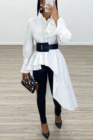 Sexy Fashion White Slim Dress (Without Belt)