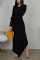 Fashion Long Sleeve Black Skinny Dress