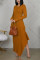 Fashion Long Sleeve Orange Skinny Dress