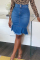 Fashion Casual Blue Denim Skirt