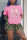 Fashion Casual Printed Pink Black Short Sleeve Shorts Set
