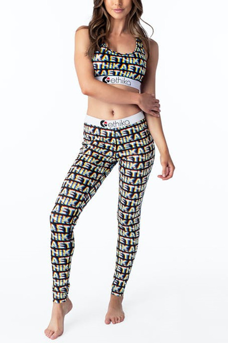 

Fashion Sexy Printed Multicolor Trouser Set