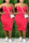 Red Fashion Sexy Elegant Spaghetti Strap Sleeveless U Neck Solid Dresses