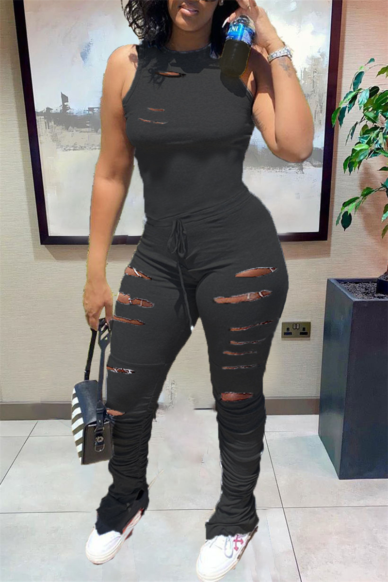 

Black Fashion Sexy Solid Jumpsuits