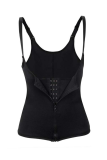 Black Fashion Casual Sportswear Zipper Design Bustiers