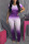 Purple Fashion Casual O Neck Short Sleeve Regular sleeve Regular Gradual change Jumpsuits