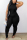 Black Street Print Solid Straight Sleeveless Two Pieces