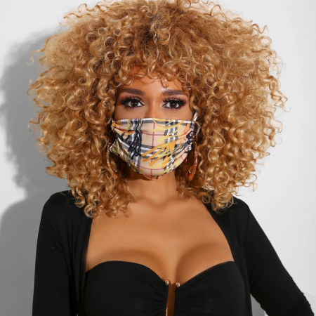 Plaid Print Casual Basic Dustproof Face Protection