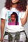 Purple Fashion Casual Sportswear O Neck Short Sleeve Regular Sleeve Regular Print Tops