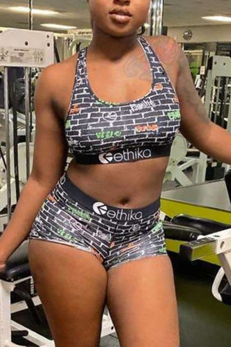Black Green Fashion Sexy U Neck Print Swimwears