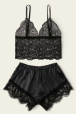 Black Sexy Fashion Lace Underwear Two-piece Set