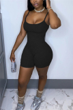 Grey Fashion Sexy Solid Sleeveless Slip Rompers