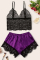 Purple Sexy Fashion Lace Underwear Two-piece Set