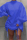 Blue OL lantern sleeve Long Sleeves Mandarin Collar Pleated Mini Print Solid Dresses