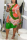 Green Fashion Casual Regular Sleeve Short Sleeve O Neck Pencil Skirt Knee Length Print Tie Dye Dresses