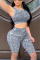 Grey Fashion Active adult Ma'am Patchwork Solid Two Piece Suits pencil Sleeveless Two Pieces