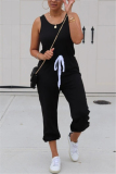 Black Sexy Solid Sleeveless O Neck Jumpsuits