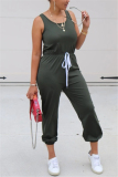 Black Green Sexy Solid Sleeveless O Neck Jumpsuits