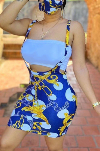 Gold Bib pants Mid Print pencil Capris Bottoms