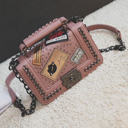 Pink Fashion Casual Retro Crossbody Bag