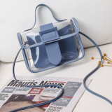 Sky Blue Fashion Casual Transparent Crossbody Bag