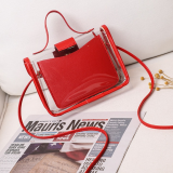 Red Fashion Casual Transparent Crossbody Bag