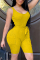 Yellow Fashion Sexy Solid Sleeveless Slip Jumpsuits