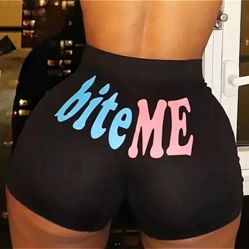 Black Sexy Straight Sports Letter Print Character Sports