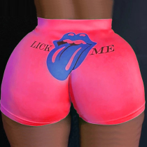 Red Sexy Straight Sports Print Solid Sports