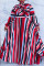 Red Fashion Casual O Neck Long Sleeve Regular Sleeve Striped A Line Plus Size Dress