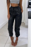 Black Fashion Sexy Skinny Solid Trousers