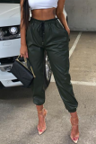 Green Fashion Sexy Skinny Solid Trousers