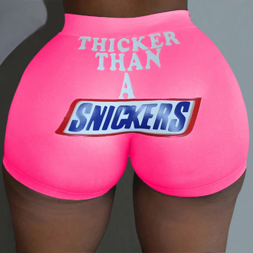 rose red Sexy Straight Sports Print Solid Sports