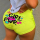 Yellow Elastic Fly Low Letter Print Straight shorts Bottoms