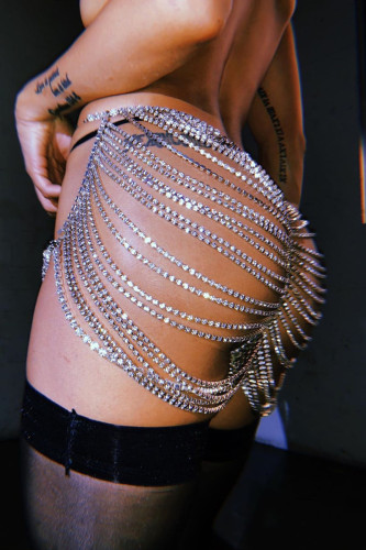 Silver Fashion Sexy Regular Solid Skirt