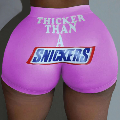 purple Sexy Straight Sports Print Solid Sports