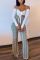 Navy Blue Fashion Sexy adult Ma'am Plaid Patchwork Solid Two Piece Suits Boot Cut Long Sleeve Two Pieces