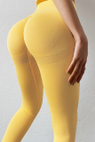 Yellow Fashion Sexy Sportswear Skinny Solid Trousers