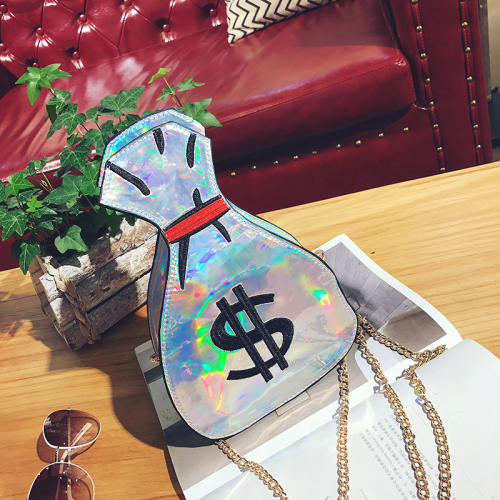 Silver Fashion Casual Printed Crossbody Bag