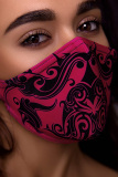 Rose Red Fashion Casual Print Face Protection