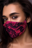 Rose Red Fashion Casual Print Face Protection