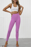 Bright Pink Fashion Sexy Sportswear Skinny Patchwork Trousers