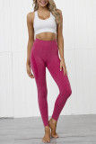 Bright Pink Fashion Sexy Sportswear Skinny Patchwork Trousers